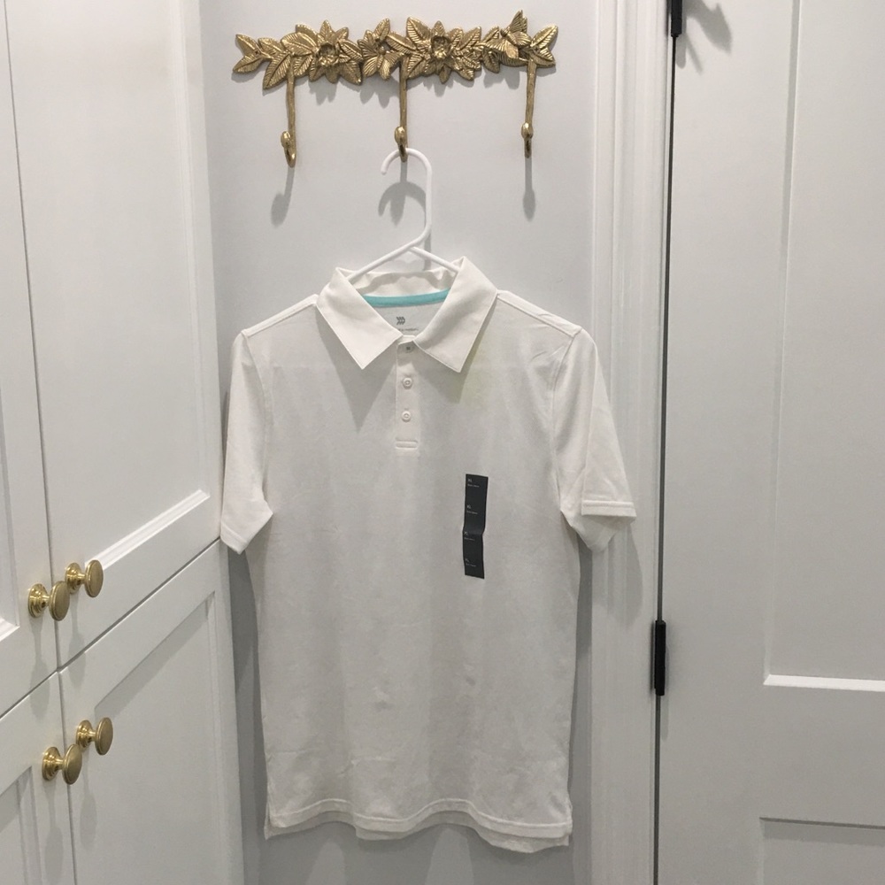 White boys golf shirt brand new XL